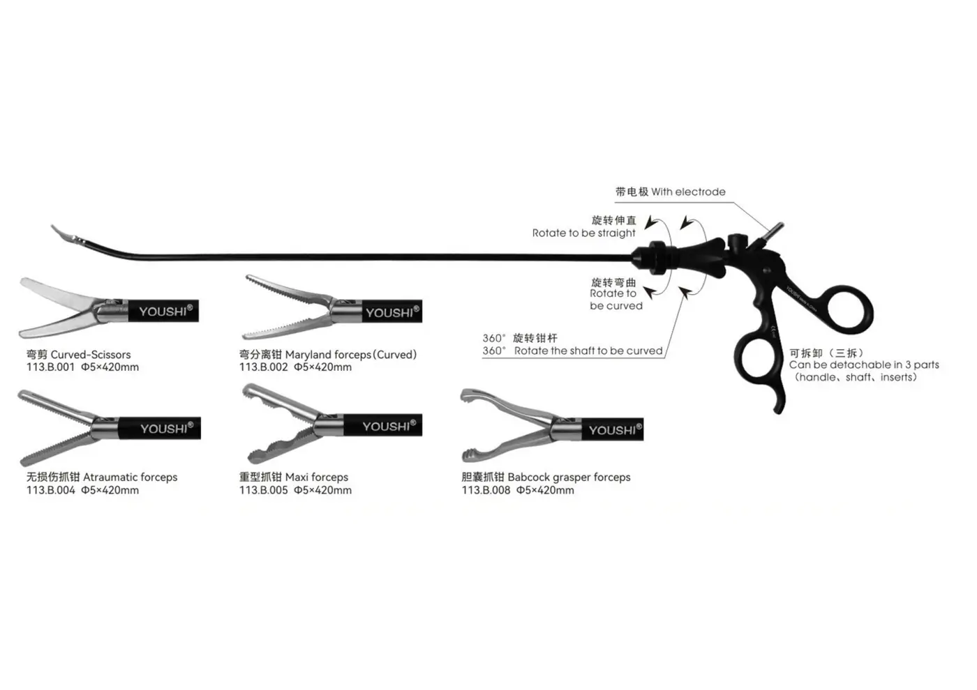 YS 112 Single port instruments (through navel )  youshi - 3
